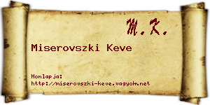 Miserovszki Keve névjegykártya